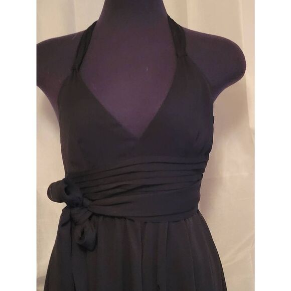 * * KAREN MILLEN Halter Neck Flare V Neck Marilyn Monroe Style dress - Picture 5 of 12